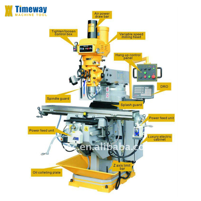 3.75kW Spindelmotor Leistung Vertikaler Turm Miller Drehkopf Fräsmaschine für Ihre