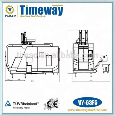 Präzision VY-63F5 CNC Vertikale Fünf-Achsen-Verknüpfung Bearbeitungszentrum Tisch Reisen X 1000mm
